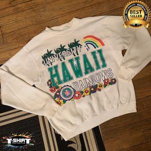 Vintage NCAA Hawaii Rainbow Warriors Sweatshirt, University Of Hawaii Sh…VER1